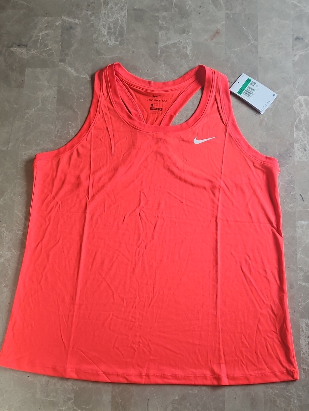 Nike Women's Coral-Red Racerback Dry Fit Tank Top